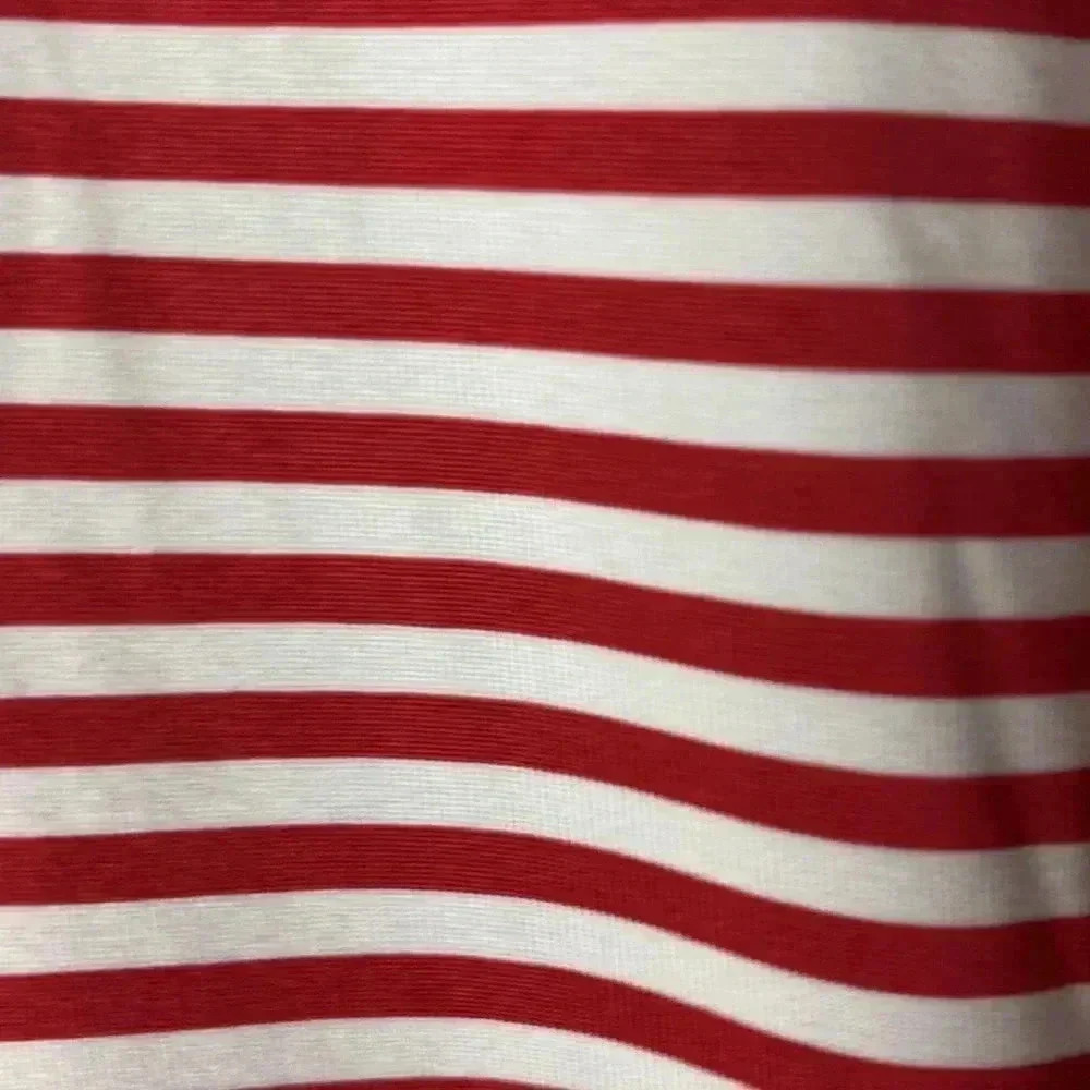 FOOTJOY MENS SIZE LARGE RED AND WHITE STRIPE POLO SHIRT POLYESTER SPANDEX - Picture 3 of 13